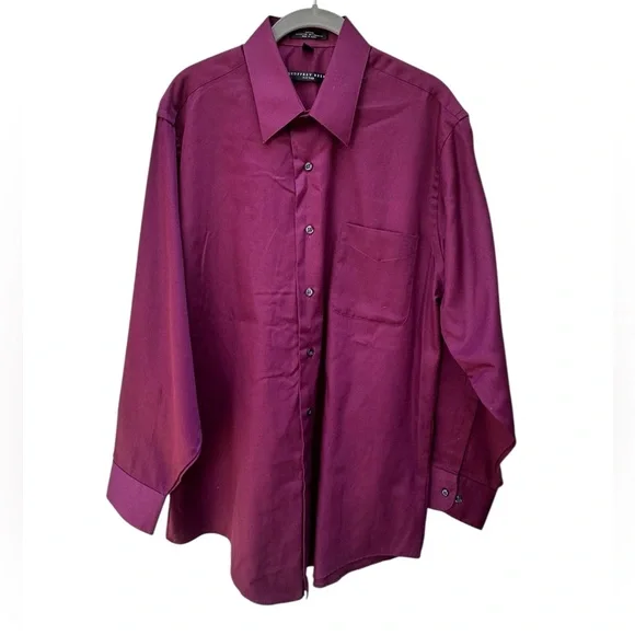 Geoffrey Beene | Shirts | Geoffrey Beene Deep Purple Burgundy Dress Shirt  Classic Fit | Poshmark